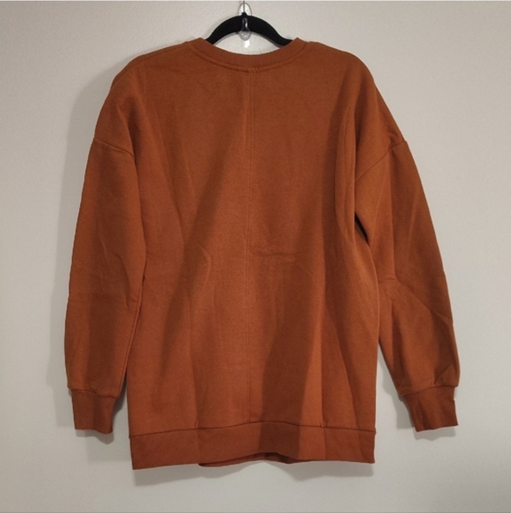 Zenana Outfitters Warm Rust Crew Neck Sweater Sizes: - Picture 4 of 4